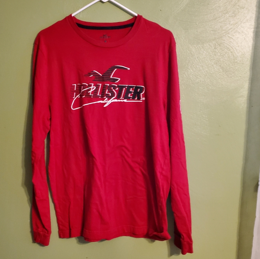 Mens hollister long sleeve T Shirt red Large